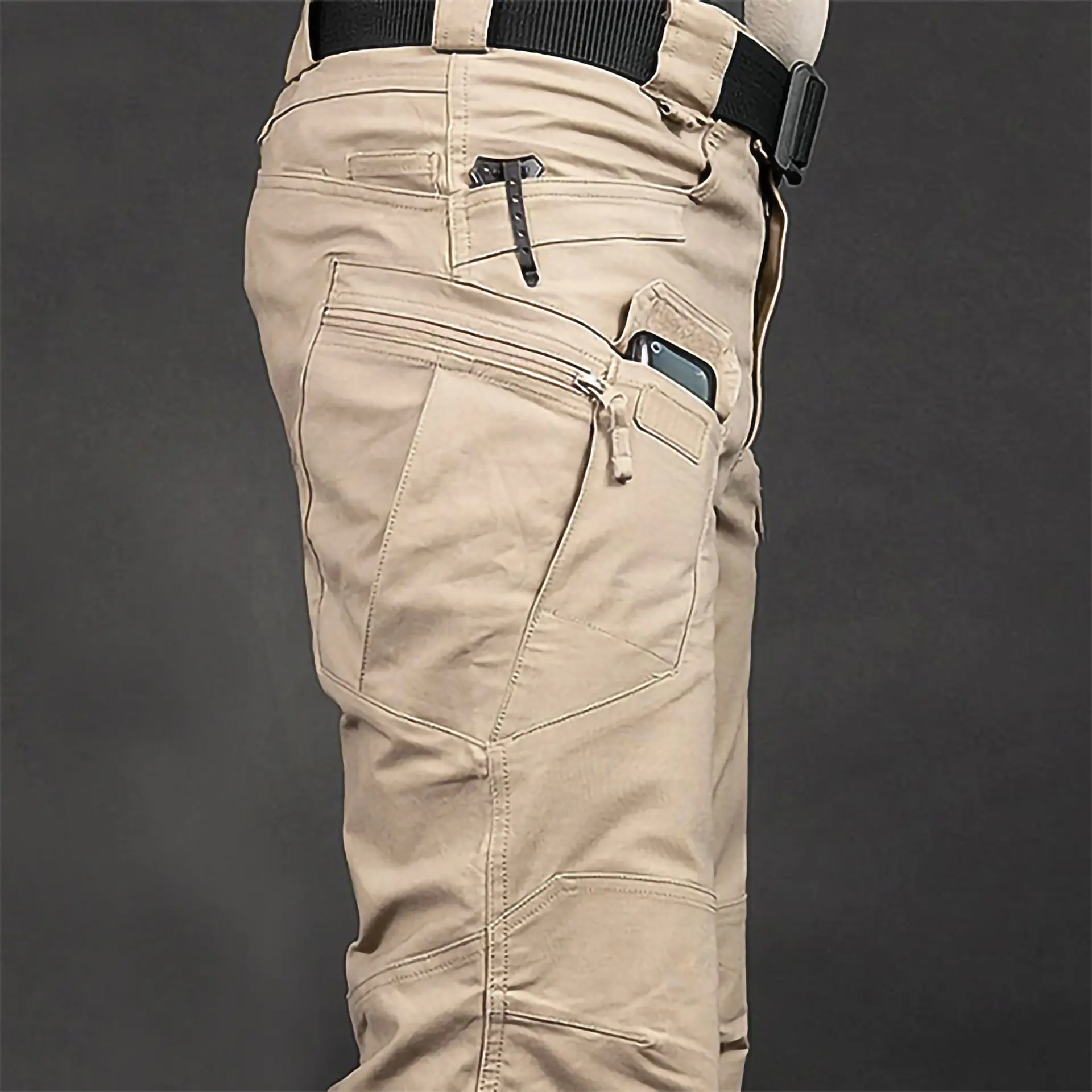 Calça cargo repelente d'água tática masculina, calça cargo multifuncional, leve, para caminhadas, com bolsos 2024