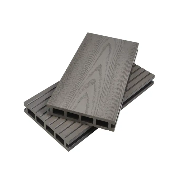 Tablero de cubierta/tablero de suelo antiséptico de alta densidad, compuesto de madera y plástico wpc hueco, 100x17