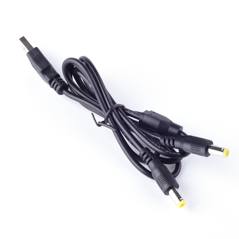 Black - USB A to dual DC55*25