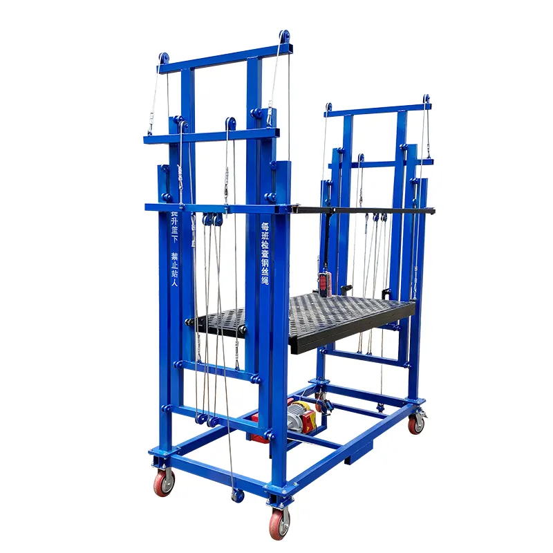 lifting and lowering small electric suspended scaffold platforms free security guardrail electric construction scaffolding