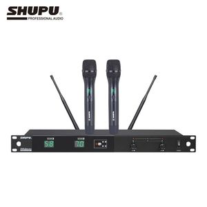 SHUPU SKM-2010 <strong>Advanced</strong> IR Tech Quality <strong>2</strong>-Channel Wireless Dynamic Metal Handheld Microphone for Church Teaching Stage Club Show - Product Image 1