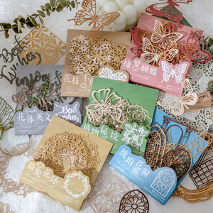 10pcs/pack Floating Flower Series Artistic Retro Landscape Hollow <strong>Notebook</strong> DIY Decorative Base Paper Scrapbooking Cards <strong>Notepad</strong> - Product Image 2