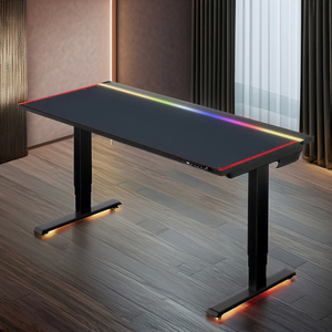 Mesa de jugador de luz RGB de carreras de computadora grande personalizada de fábrica para escritorio de juegos de oficina en casa con LED - Product Image 2