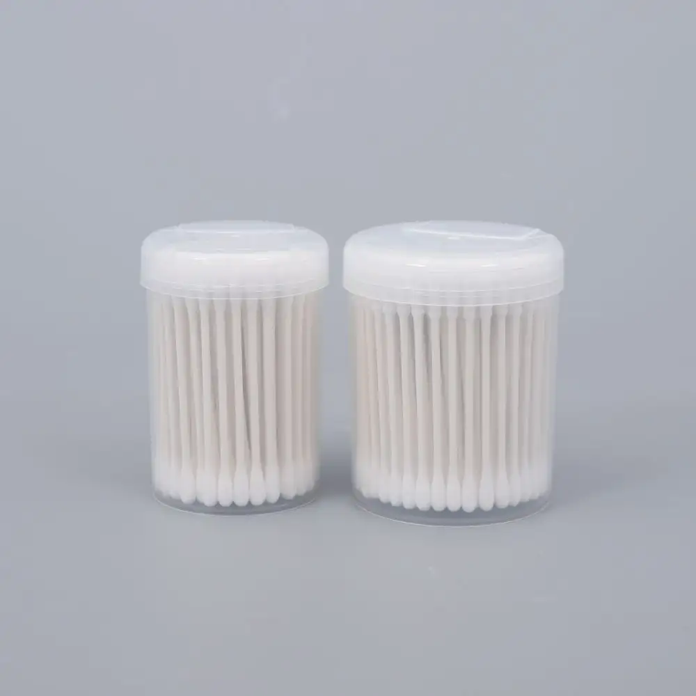 NICE 100PCS Bulk Ear Cleaning Benutzer definierte Kunststoff-Baumwoll knospen Holz bambus Papiers tab Baumwoll knospen