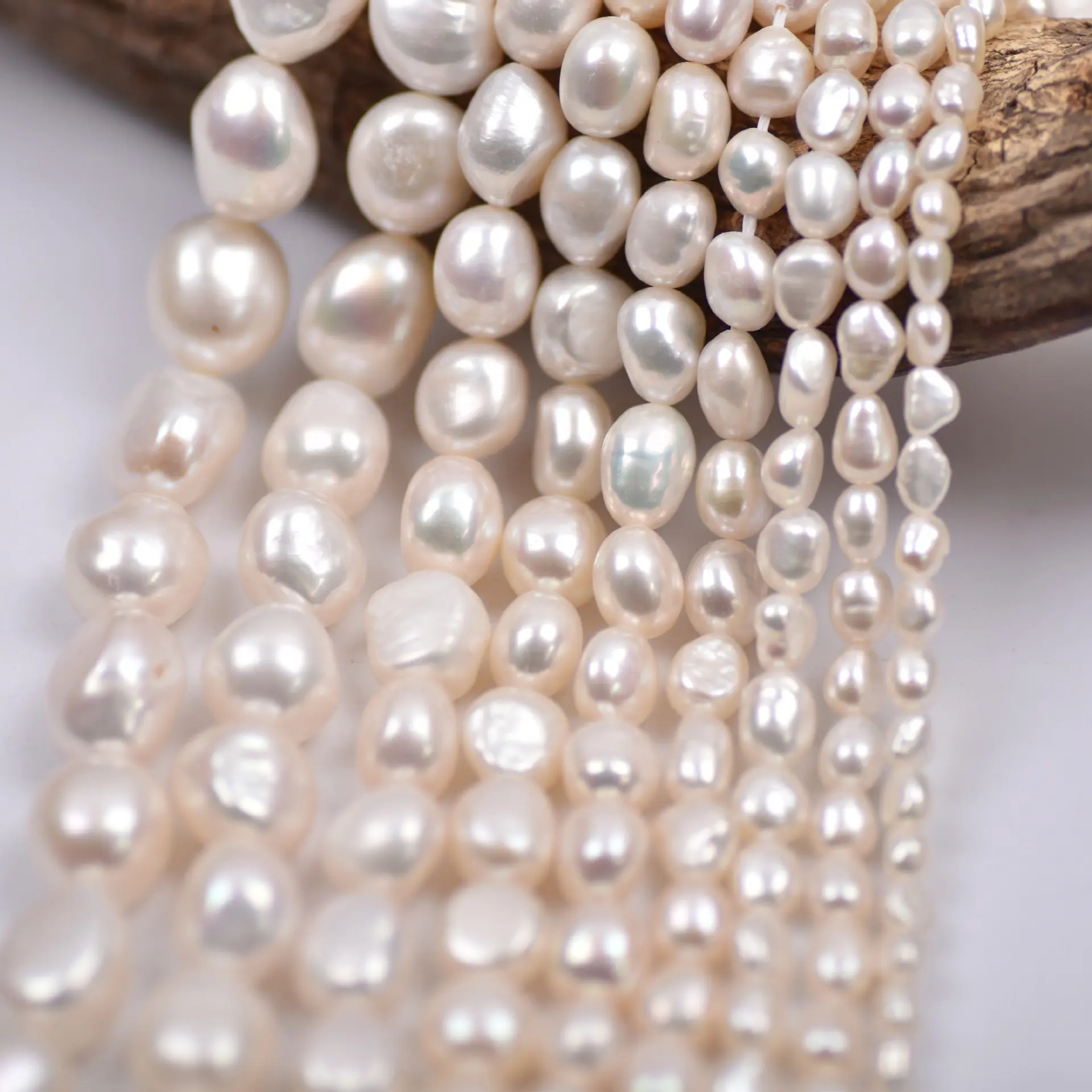 Perlas de hilo natural de agua dulce para fabricación de joyas, perlas barrocas irregulares de gran tamaño, gran oferta
