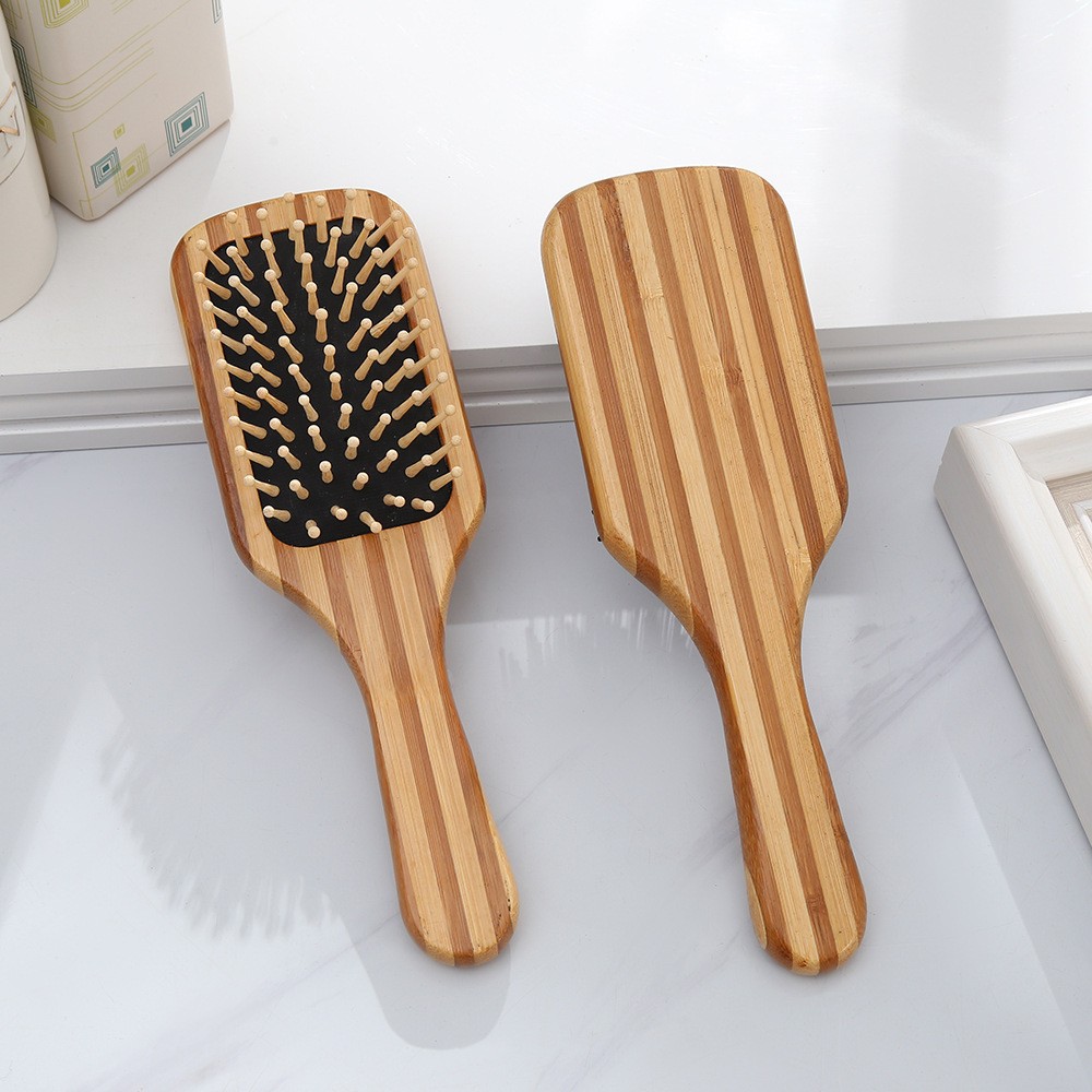 Natural wood color flower bamboo black leather wood needle