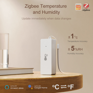 Sensor de temperatura y humedad Tuya Zigbee, termómetro inalámbrico para interiores de hogar inteligente, higrómetro Detector, funciona con Google Alexa - Product Image 2