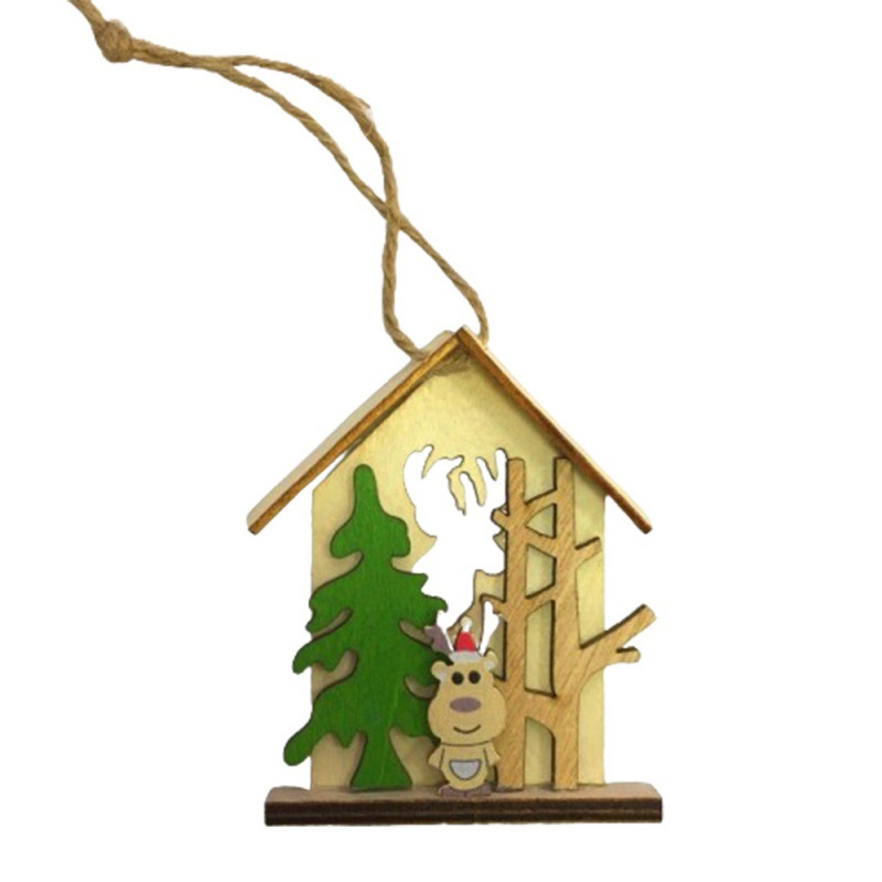 Ornement de maison d'arbre de Noël 7*8.5*0.3cm