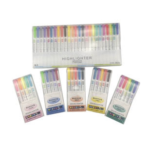 Punta a scalpello doppia testa liscia scrittura fantasia colore evidenziatore pennarello evidenziatore personalizzato produttori all'ingrosso - Product Image 2