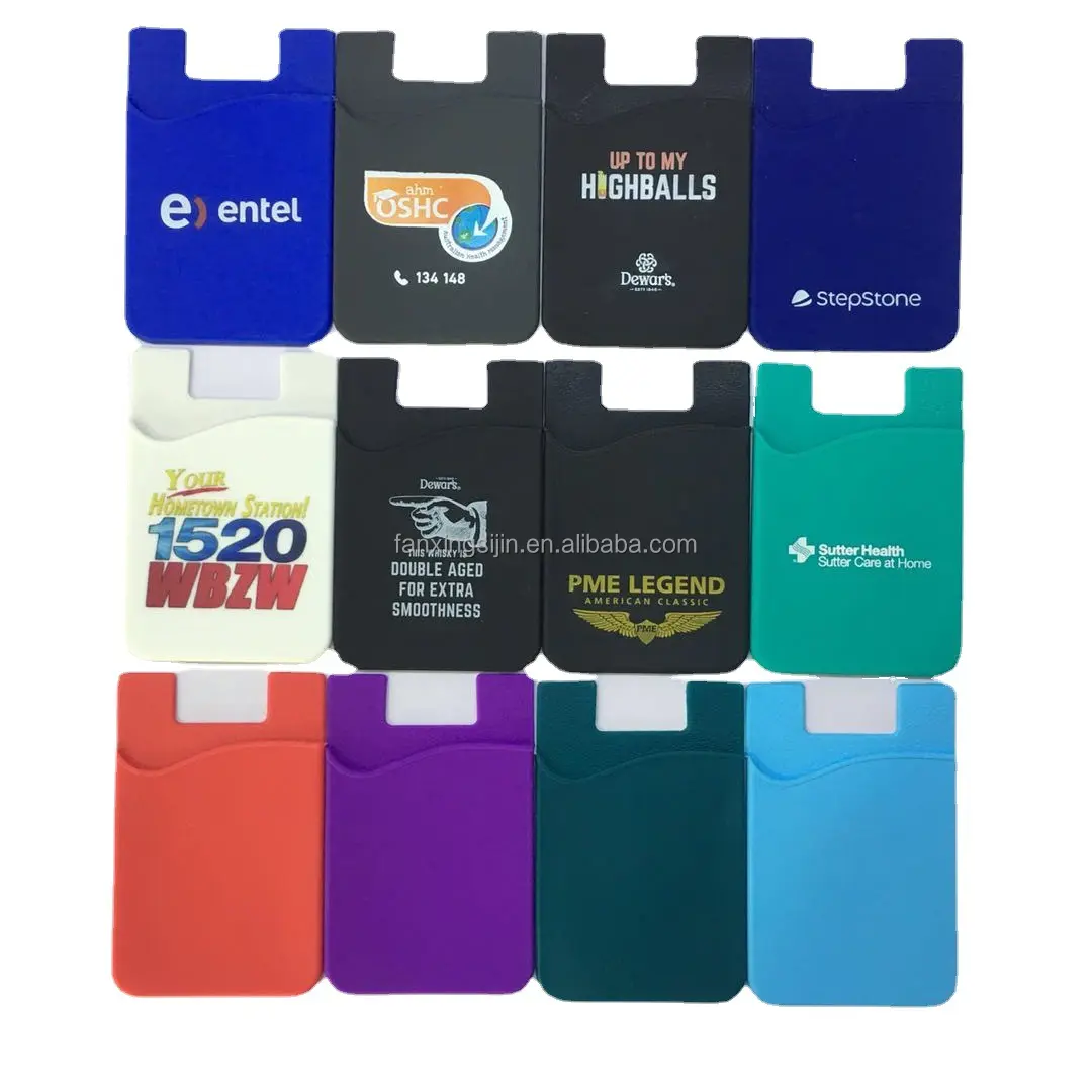 Prezzo di fabbrica logo personalizzato in silicone ID titolari di carta di credito del telefono cellulare portafoglio in silicone porta carte regali promozionali