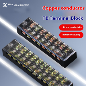 Serie TB económica Bloques de terminales fijos de doble fila Tira de terminales de tornillo Conectores de bloque de terminales de tornillo de cobre - Product Image 2