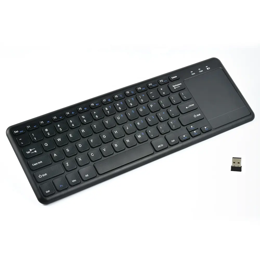 Keyboard nirkabel 2.4G, keyboard nirkabel 78 tombol ramping portabel x-struktur dengan bantalan sentuh BKC155