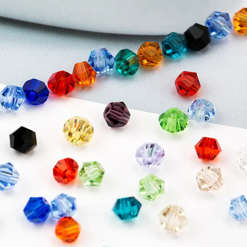 200pcs Bicone Shaped Crystal Glass Beads for Making DIY Beads for Jewelry Making Bracelet Necklace Earrings