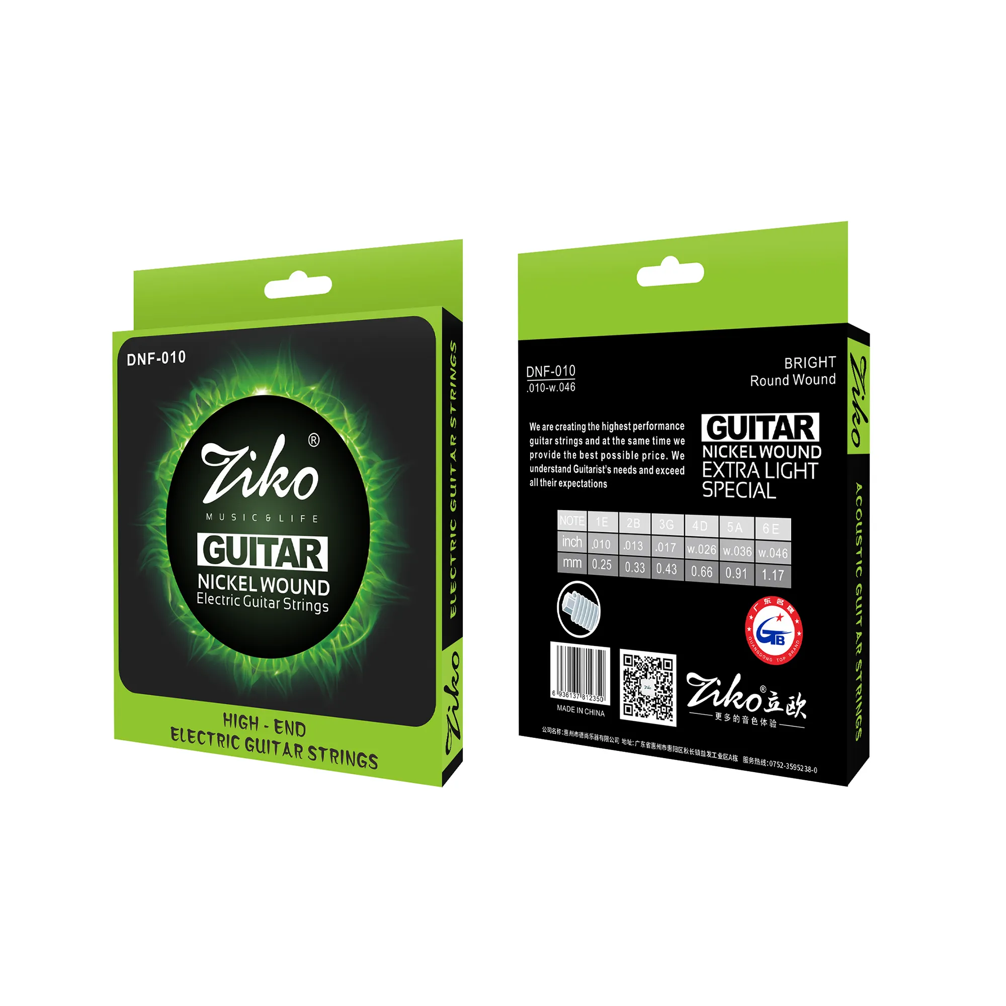 DNF-010 Ziko High-end Nickel Wound Electric Guitar Strings