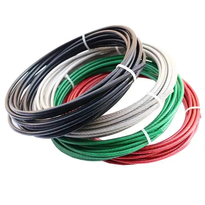 Cable de cuerda de alambre de acero, revestimiento de vinilo, PVC, transparente, PE, Color