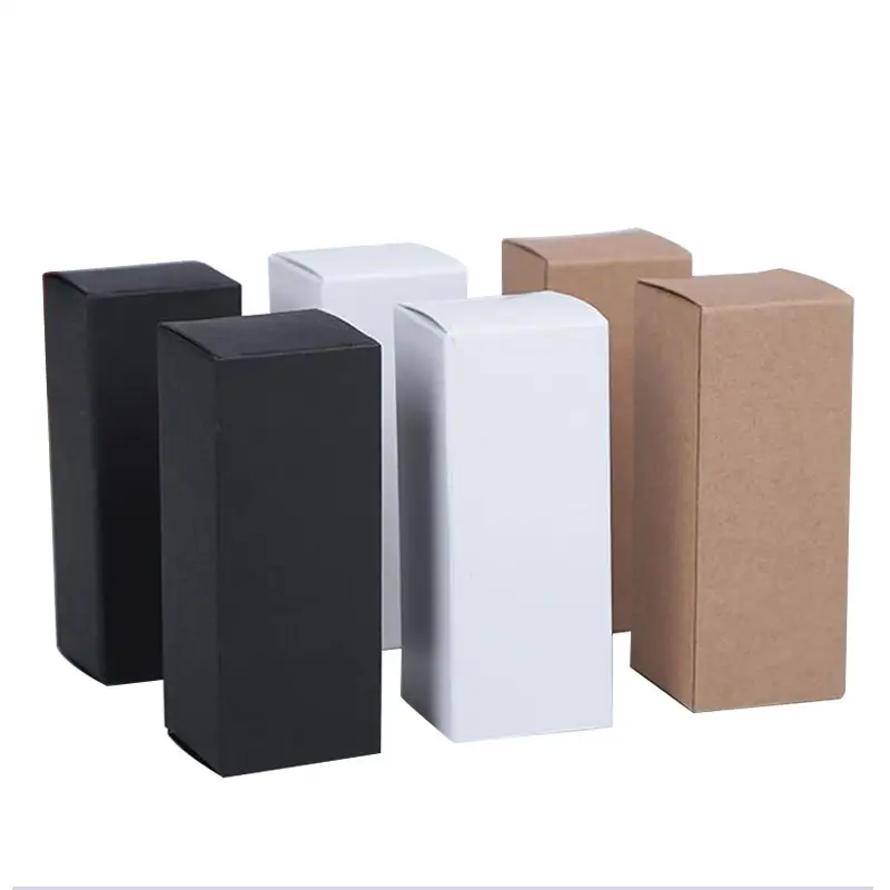 Personnalisé Plaine Petit Noir Blanc Boîte En Carton Emballage Rouge À Lèvres Cosmétique Emballage Petite Bouteille De Parfum Papier Boîtes D'emballage