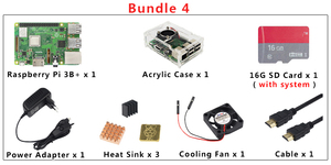 Kit de Raspberry Pi 3 Modelo B Plus, adaptador de corriente 3A, carcasa acrílica, refrigeración, Cable para Raspberry Pi 3 B + - Product Image 2