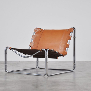 Modern Pascal Mourgue Fabio şezlong lüks metal çerçeve eyer deri oturma odası mobilya için - Product Image 1