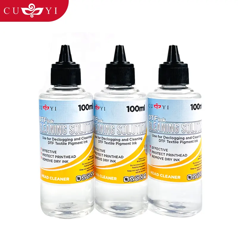 Cuyi น้ำยาทำความสะอาด100มล. DTF สำหรับการถ่ายโอนฟิล์มโดยตรงหมึกพิมพ์ L805 L1800 3200 XP600