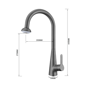 304 thép không gỉ nóng và lạnh Vòi bếp súng màu Xám xoay tối giản Pull-out bồn rửa nhà bếp Vòi tap - Product Image 5