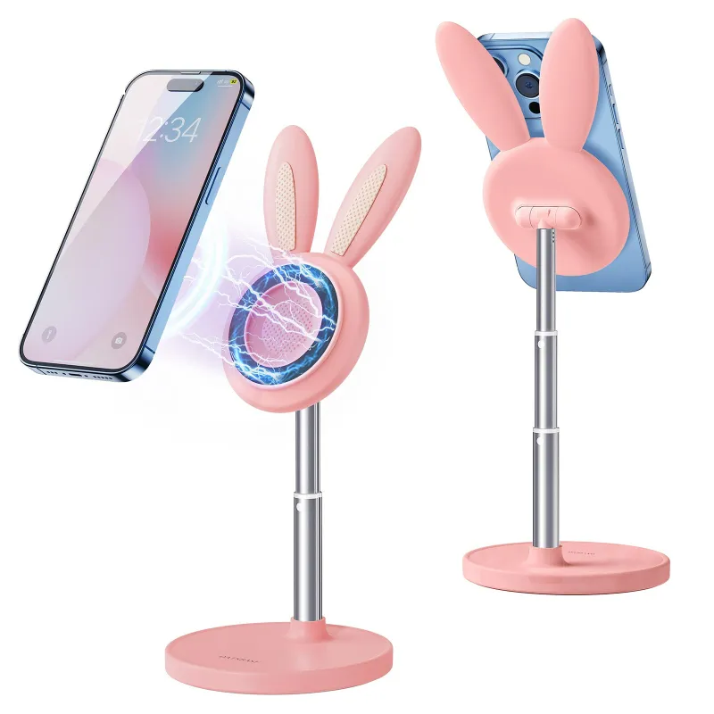Magnetic Phone Stand Desk Metal Folding for phones Foldable Lazy Mobile Phone Holder Rabbit Shaped Holder