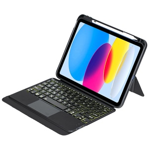 适用于iPad 10第10代10.9 2022分体磁性键盘，带保护套触控板RGB背光定制无线键盘 - Product Image 1