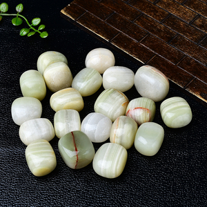 Atacado 20-30mm Cristais Espirituais Pedras de Cura Natur Verde Afghan Jade Tumbled Crystal Stone para Decor - Product Image 3