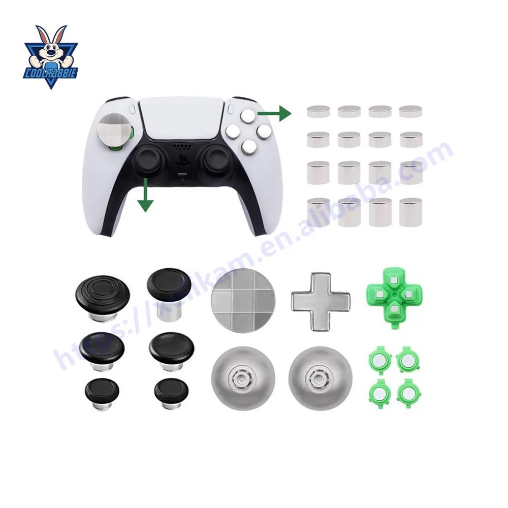 CoolRabbie Metal Alloy Joystick Analog Thumbstick PS5 Controller Replacement Button Set For PS5 Controller Mod