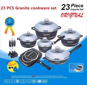 Dessini23pcs調理器具セットMaifanストーンダイキャスト調理器具セットキッチン用強化ガラス蓋付き焦げ付き防止ポット - Product Image 5