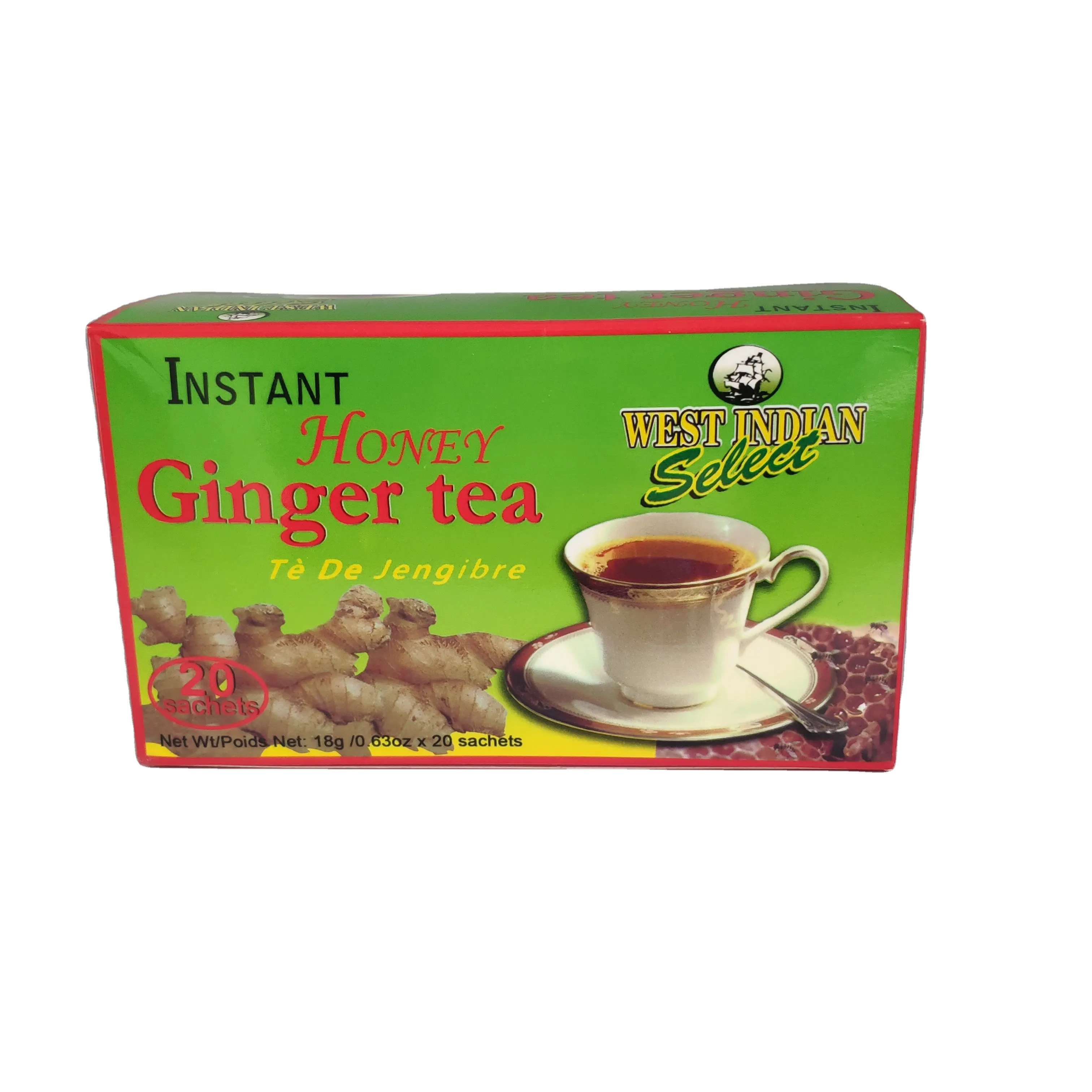 Té de jengibre y miel instantáneo, té de hierbas de azúcar marrón, té de jengibre rojo