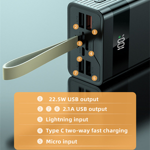 Real Fast Charging 22.5W PD QC3.0 Large Capacity 5 <strong>Output</strong> 3 <strong>Input</strong> LED Portable Charger Powerbank 40000 Mah Power Bank - Product Image 2