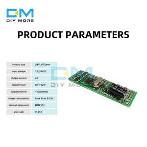 Scheda di decodifica del modulo a corrente costante a 4 canali DMX512 DM-113 DC12-24V 2A 192W scheda di decodifica a tensione costante a quattro canali - Product Image 4