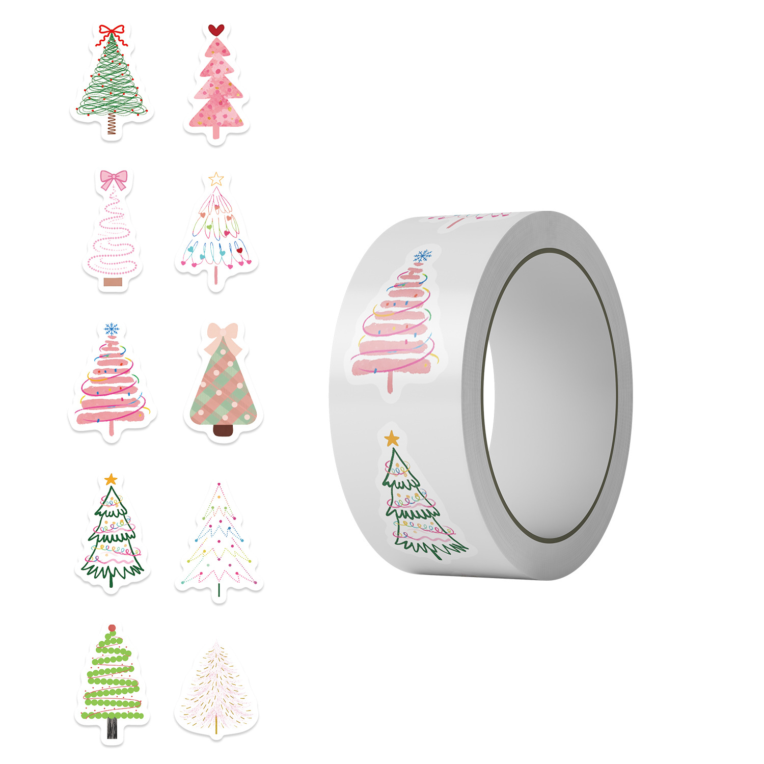 Jjt269 christmas tree roll stickers