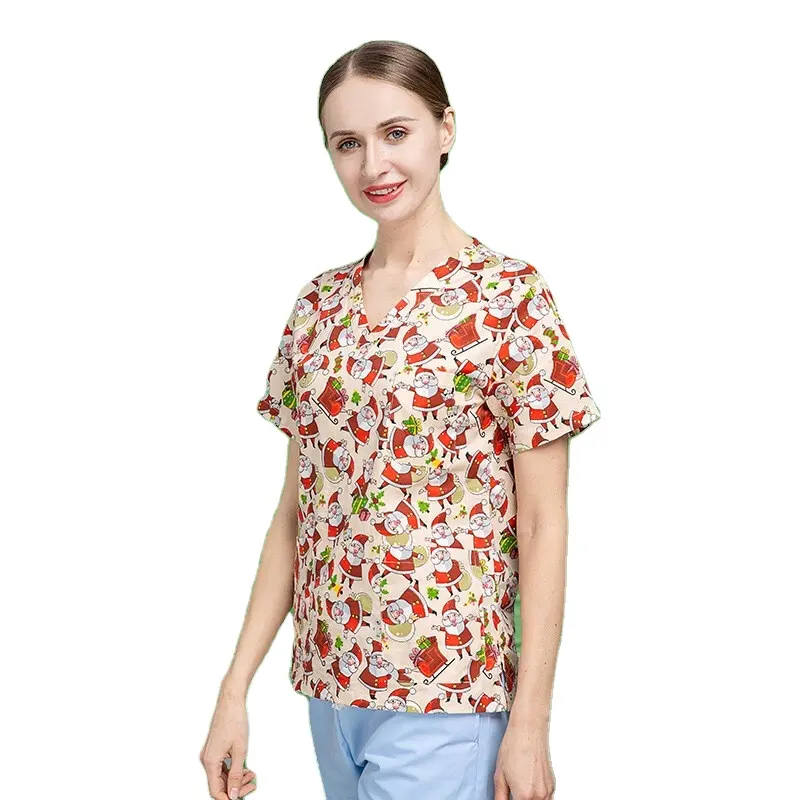 Medical Print Uniform Body Nurse Scrub Sets Tops Bottoms Cartoon Surgical Suit Dentistry Gown Surgery Dental Clothing