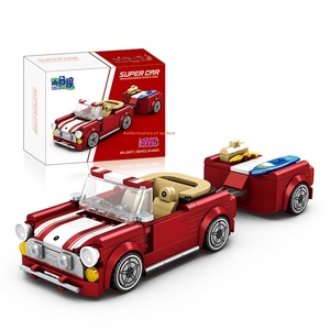 JD077 Retro Vintage MINI Car Model Building Block <strong>Toy</strong> Small Angle Boy Assembly Gift Made of Plastic - Product Image 1
