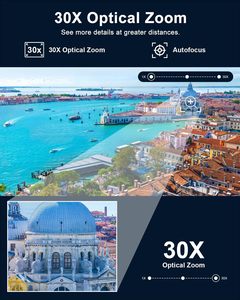 กล้อง PTZ 5MP N53-Z30พร้อม30x ซูม25fps WDR 120dB เซ็นเซอร์ CMOS มองเห็นกลางคืนตัวเลือกการจัดเก็บข้อมูลแบบคลาวด์เสียงภายนอก I/O NVR - Product Image 3