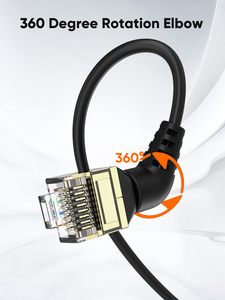 360 ° di rotazione CAT8 ad angolo retto cavo Ethernet con connettore schermato RJ45 LAN cavo di rete per computer - Product Image 6