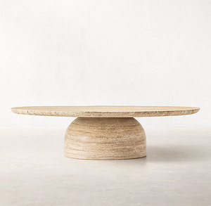现代设计桌室内家具冲天炉雕刻天然圆形茶几 - Product Image 1