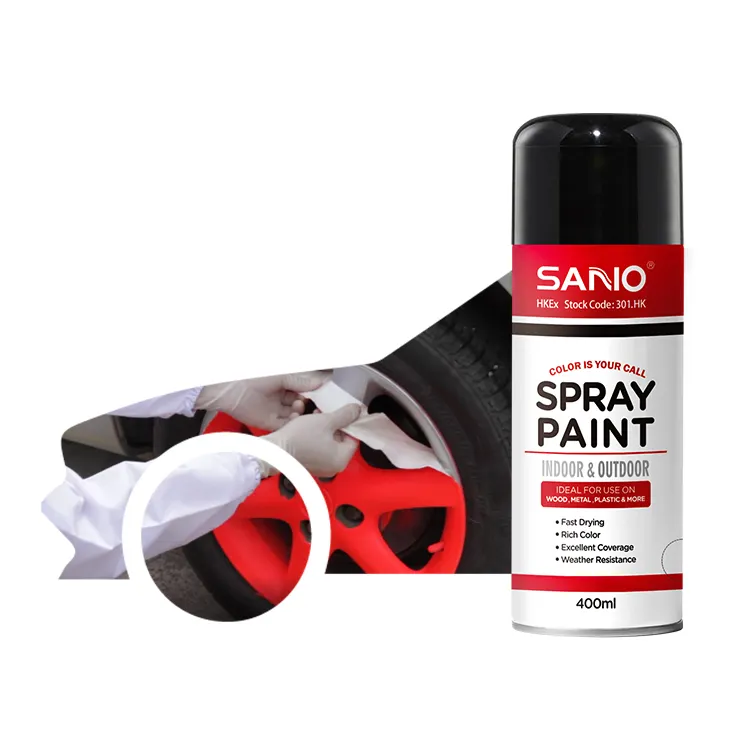 Sanvo 400ml Car Care Paint Spray Removable Rubber Acrylic Top Automotive Car Paint Brand Name in China Aerosol Paint CN;GUA EP06