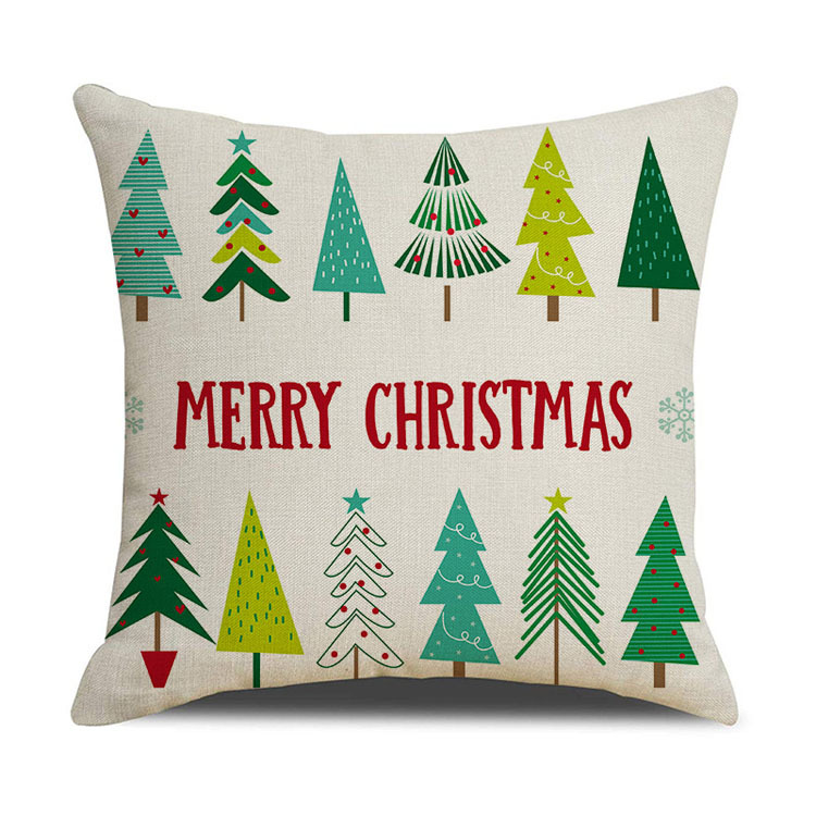 New Style Home Decor Christmas Day Pillow Case Factory Direct Sale Linen Cushion Cover