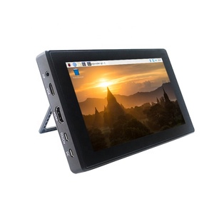 Pantalla táctil LCD capacitiva IPS de 7 pulgadas con carcasa, entrada VGA, resolución de 1024x600, compatible con Jetson Nano Raspberry Pi