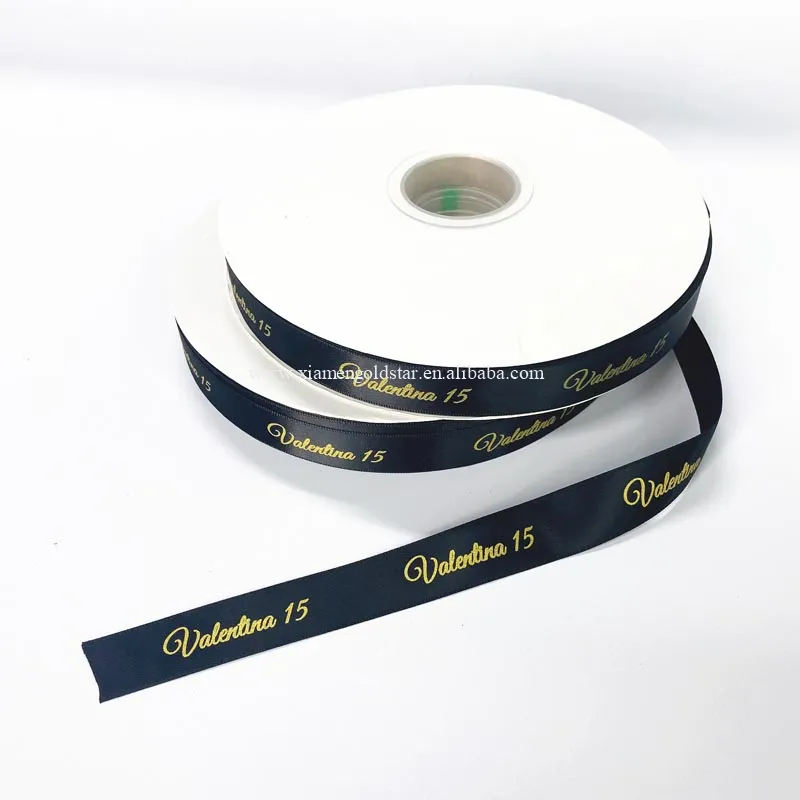 Tessuto 100% personalizzato in poliestere larghezza 38mm confezione regalo marrone chiaro rotolo di nastro di raso per l'imballaggio