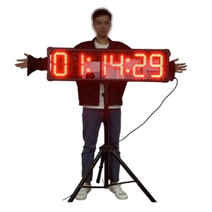 8-дюймовые 6-значные односторонние СВЕТОДИОДНЫЕ большие часы для спорта на открытом воздухе водонепроницаемый цифровой обратный отсчет, таймер для марафона со штативом - Product Image 1