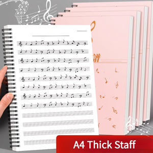 Multistrato trasparente A4 Notebook musica chitarra per pianoforte spartito libro di musica Stave bobina a fogli mobili taccuino - Product Image 5