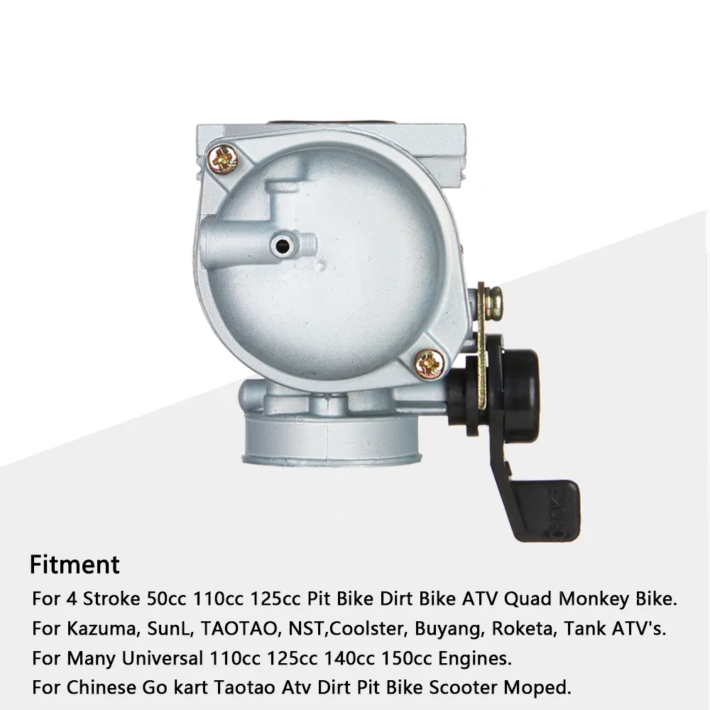 기화기 22mm PZ22 4 스트로크 110cc 125cc 140cc 150cc 타오 카즈마 태양 냉각기 로케타 ATV 핏 먼지 자전거 기화기