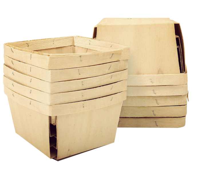 Cesti da una pinta di bacche in legno (confezione da 10); Per la raccolta di frutta o arte, artigianato e arredamento; Scatole di legno ventilate quadrate