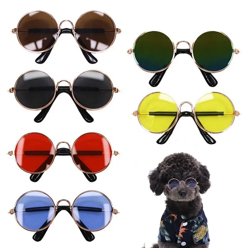 Fashion Retro Cat Eye Sunglasses 13 Colors Available Small and XL Sizes for Small Animals & Dog Training Metal Material