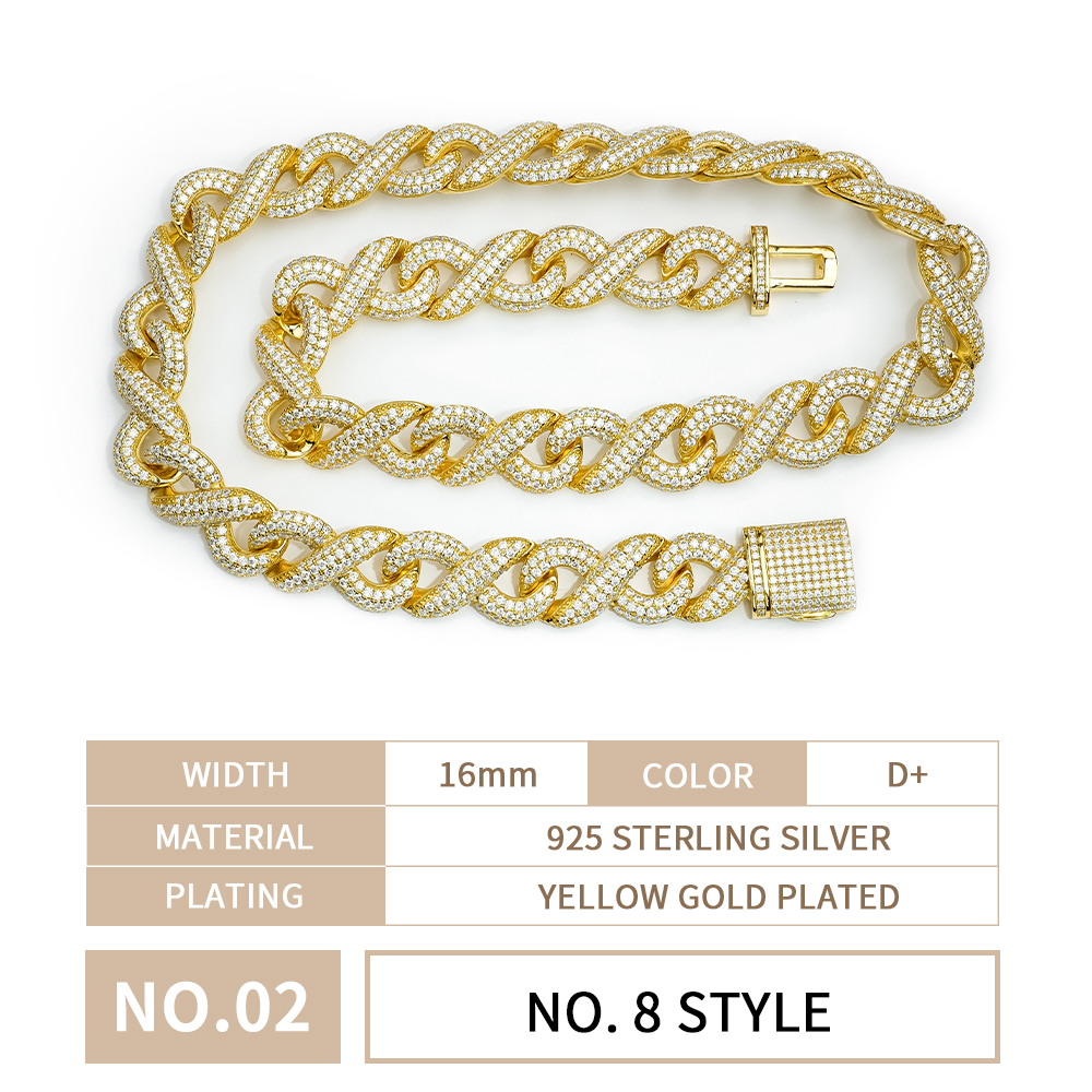 16mm No.8 style & white gold style