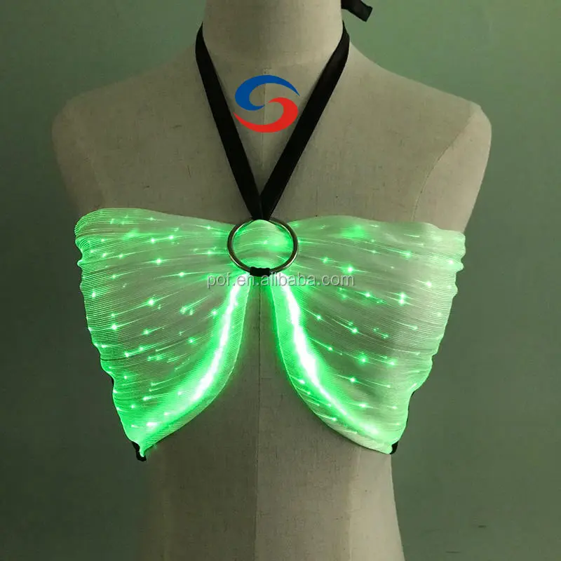 Conjunto de ropa de noche sexy de moda luminosa Led de alta calidad, falda de danza del vientre exótica, Ropa de baile, conjunto de traje de stripper