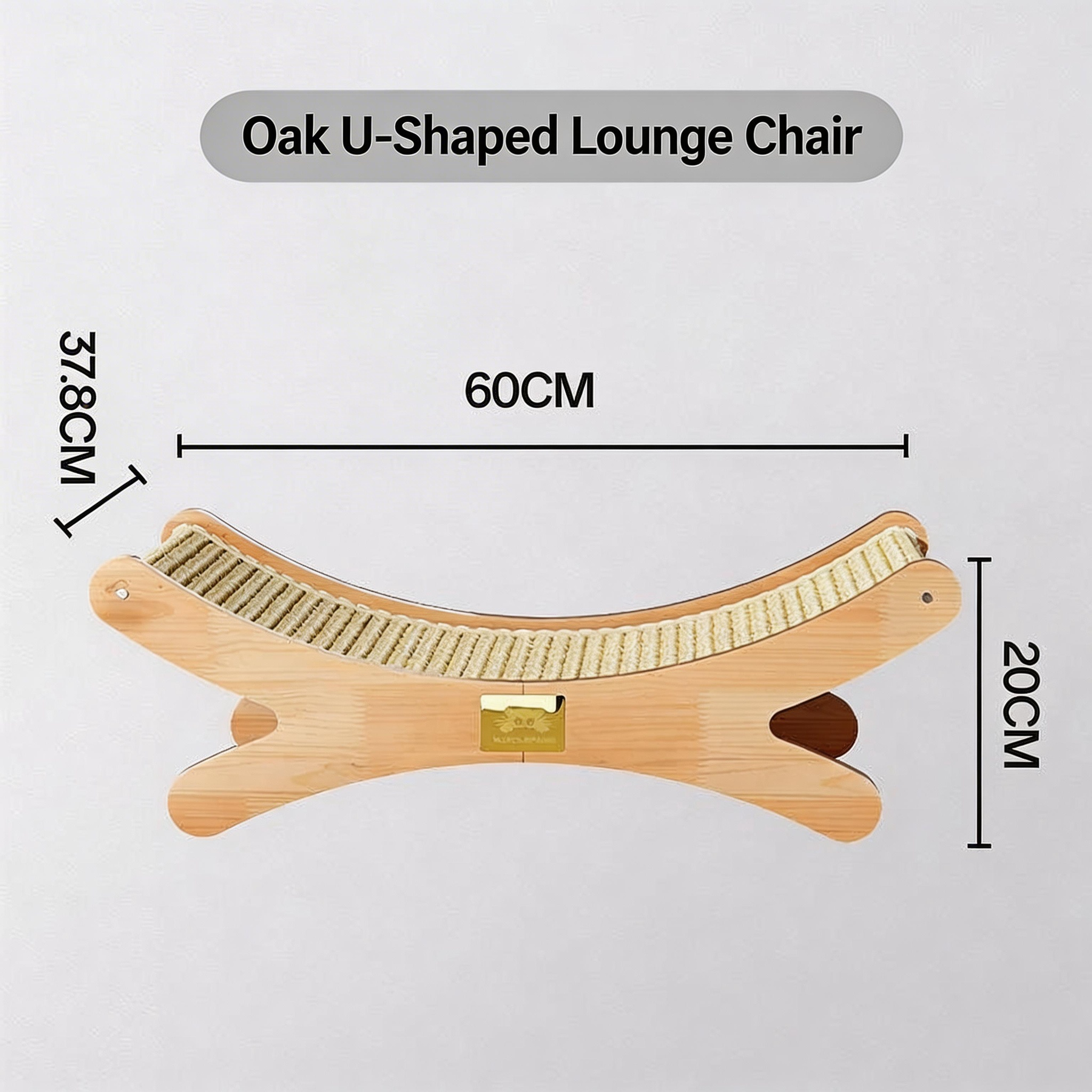Fauteuil de salon en chêne en forme de U